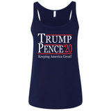 Trump pense keep America great 2020 6488 Bella + Canvas Ladies' Relaxed Jersey Tank