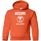 Moschino Kids - logo print T-shirt - kids - Cotton G185B Gildan Youth Pullover Hoodie