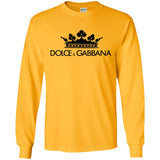 Dolce & Gabbana Crown D&G Logo Ringer Tee G240 Gildan LS Ultra Cotton T-Shirt