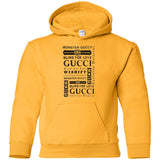 Gucci logomania print gucci men's t shirt G185B Gildan Youth Pullover Hoodie