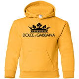 Dolce & Gabbana Crown D&G Logo Ringer Tee G185B Gildan Youth Pullover Hoodie