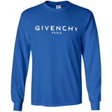 Givenchy Men's Destroyed Logo Graphic T-Shirt, Black, Men's G240 Gildan LS Ultra Cotton T-Shirt