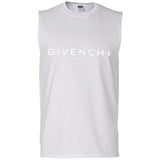 Givenchy Men's Destroyed Logo Graphic T-Shirt, Black, Men's G270 Gildan Men's Ultra Cotton Sleeveless T-Shirt