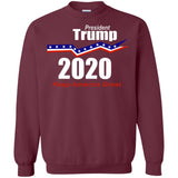 President Trump keep America great 2020 G180 Gildan Crewneck Pullover Sweatshirt  8 oz.