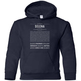 Selena  Classic Name Print t shirt G185B Gildan Youth Pullover Hoodie
