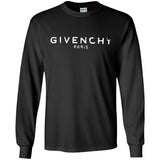 Givenchy Men's Destroyed Logo Graphic T-Shirt, Black, Men's G240 Gildan LS Ultra Cotton T-Shirt