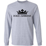 Dolce & Gabbana Crown D&G Logo Ringer Tee G240 Gildan LS Ultra Cotton T-Shirt