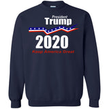 President Trump keep America great 2020 G180 Gildan Crewneck Pullover Sweatshirt  8 oz.