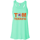 Tom Terrific Patriots t shirt B8800 Bella + Canvas Flowy Racerback Tank