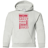 Gucci logomania print Red color gucci men's t shirt G185B Gildan Youth Pullover Hoodie