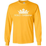 Dolce & Gabbana Black Crown Tee G240 Gildan LS Ultra Cotton T-Shirt