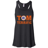 Tom Terrific Patriots t shirt B8800 Bella + Canvas Flowy Racerback Tank