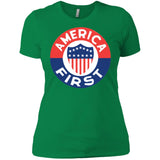 AMERICA FIRST agian! T shirt NL3900 Next Level Ladies' Boyfriend T-Shirt
