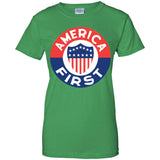 AMERICA FIRST agian! T shirt G200L Gildan Ladies' 100% Cotton T-Shirt