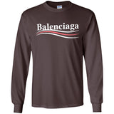 Balenciaga, Logo cotton T-shirt, Women, Black G240 Gildan LS Ultra Cotton T-Shirt