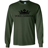 Dolce & Gabbana Crown D&G Logo Ringer Tee G240 Gildan LS Ultra Cotton T-Shirt