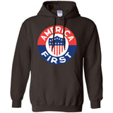 AMERICA FIRST! T shirt G185 Gildan Pullover Hoodie 8 oz.