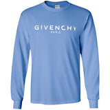 Givenchy Men's Destroyed Logo Graphic T-Shirt, Black, Men's G240 Gildan LS Ultra Cotton T-Shirt