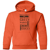 Gucci logomania print gucci men's t shirt G185B Gildan Youth Pullover Hoodie