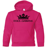 Dolce & Gabbana Crown D&G Logo Ringer Tee G185B Gildan Youth Pullover Hoodie