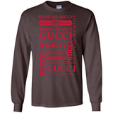 Gucci logomania print Red color gucci men's t shirt G240 Gildan LS Ultra Cotton T-Shirt