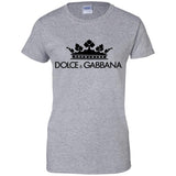 Dolce & Gabbana Crown D&G Logo Ringer Tee G200L Gildan Ladies' 100% Cotton T-Shirt