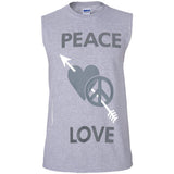 Love Moschino Man Black T-Shirt Cotton, Elastane G270 Gildan Men's Ultra Cotton Sleeveless T-Shirt
