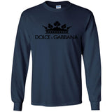 Dolce & Gabbana Crown D&G Logo Ringer Tee G240 Gildan LS Ultra Cotton T-Shirt