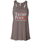 Trump pense keep America great 2020 B8800 Bella + Canvas Flowy Racerback Tank