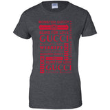 Gucci logomania print Red color gucci men's t shirt G200L Gildan Ladies' 100% Cotton T-Shirt