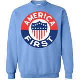 AMERICA FIRST agian! T shirt G180 Gildan Crewneck Pullover Sweatshirt  8 oz.