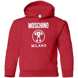 Moschino Kids - logo print T-shirt - kids - Cotton G185B Gildan Youth Pullover Hoodie
