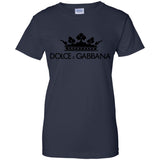 Dolce & Gabbana Crown D&G Logo Ringer Tee G200L Gildan Ladies' 100% Cotton T-Shirt