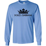 Dolce & Gabbana Crown D&G Logo Ringer Tee G240 Gildan LS Ultra Cotton T-Shirt
