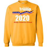 President Trump keep America great 2020 G180 Gildan Crewneck Pullover Sweatshirt  8 oz.