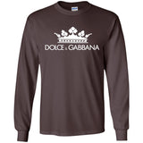 Dolce & Gabbana Black Crown Tee G240 Gildan LS Ultra Cotton T-Shirt