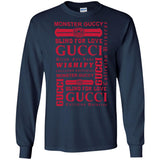Gucci logomania print Red color gucci men's t shirt G240 Gildan LS Ultra Cotton T-Shirt
