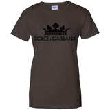 Dolce & Gabbana Crown D&G Logo Ringer Tee G200L Gildan Ladies' 100% Cotton T-Shirt