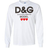 Dolce & Gabbana - Printed Cotton-jersey T-shirt - White G240 Gildan LS Ultra Cotton T-Shirt