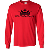 Dolce & Gabbana Crown D&G Logo Ringer Tee G240 Gildan LS Ultra Cotton T-Shirt