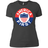 AMERICA FIRST agian! T shirt NL3900 Next Level Ladies' Boyfriend T-Shirt