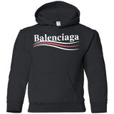 Balenciaga, Logo cotton T-shirt, Women, Black G185B Gildan Youth Pullover Hoodie
