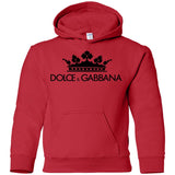 Dolce & Gabbana Crown D&G Logo Ringer Tee G185B Gildan Youth Pullover Hoodie