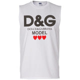 Dolce & Gabbana - Printed Cotton-jersey T-shirt - White G270 Gildan Men's Ultra Cotton Sleeveless T-Shirt