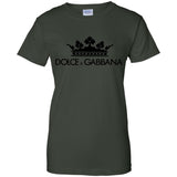 Dolce & Gabbana Crown D&G Logo Ringer Tee G200L Gildan Ladies' 100% Cotton T-Shirt