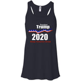 President Trump keep America great 2020 B8800 Bella + Canvas Flowy Racerback Tank