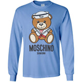 Moschino Man Azure T-Shirt Cotton G240 Gildan LS Ultra Cotton T-Shirt