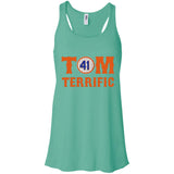 Tom Terrific Patriots t shirt B8800 Bella + Canvas Flowy Racerback Tank