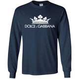Dolce & Gabbana Black Crown Tee G240 Gildan LS Ultra Cotton T-Shirt