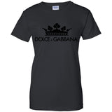 Dolce & Gabbana Crown D&G Logo Ringer Tee G200L Gildan Ladies' 100% Cotton T-Shirt